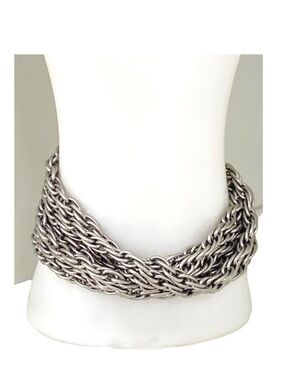 SteelX Stainless Steel Multi-Strand Silver Chain Bracelet With Secure Clasp 7.5i